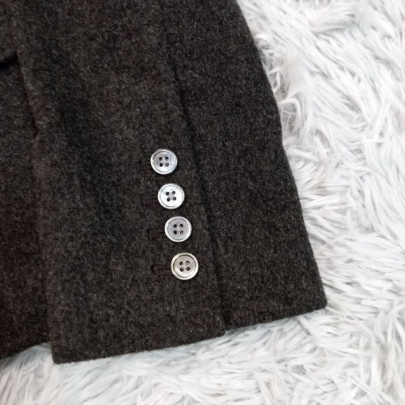 Eddie Bauer ‎ Womens Jacket Gray S Wool Rabbit Hair Coat Faux Pockets Blazer - Picture 6 of 12